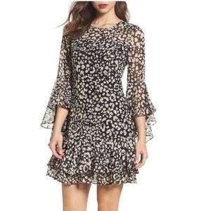 EUC Eliza J leopard cocktail dress